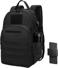 Miramrax Tactical Backpack for Men Military Backpacks with Holster Army 3 Days Assault Pack Bug Out Bag for Hiking Camping (Black)