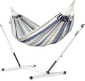 LA SIESTA® - Large Double Brisa Classic Hammock &amp Nautico Steel Stand - Weather &amp Tear Resistant Portable Hammock w/Stand - Balcony Porch Garden Outdoor Indoor Hammock - 2-Person Max 355 Lbs