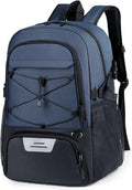 Reflective Strip Gym Bag 35L Sports Basketball Backpack with Shoe Compartment Large Training Rucksack for Men Women(Navy blue)