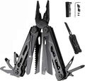 Multitool 17-in-1 Full-Size Lightweight EDC Multi-Purpose Pliers Nylon Bag Camping Knives &amp Tools Tactical Outdoor Gear Mens Gifts Ideas Gifts for Hunters Men who have Everything (Black)