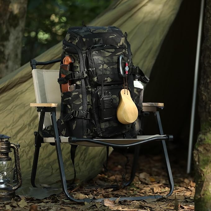 45L Tactical Backpack Military Molle Backpack with 17 Laptop Compartment Survival Large Hiking Travel Rucksack for Outdoors