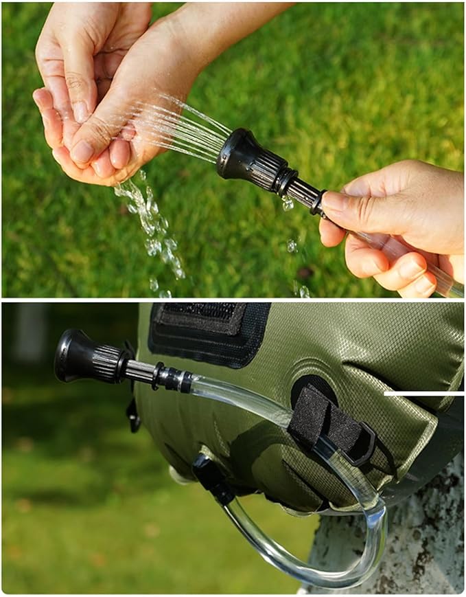 Solar Shower Bag Portable 20L Solar Heating Camping Shower Bag with Thermometer for Outdoor Camping Hiking Beach PVC Material 47x50cm