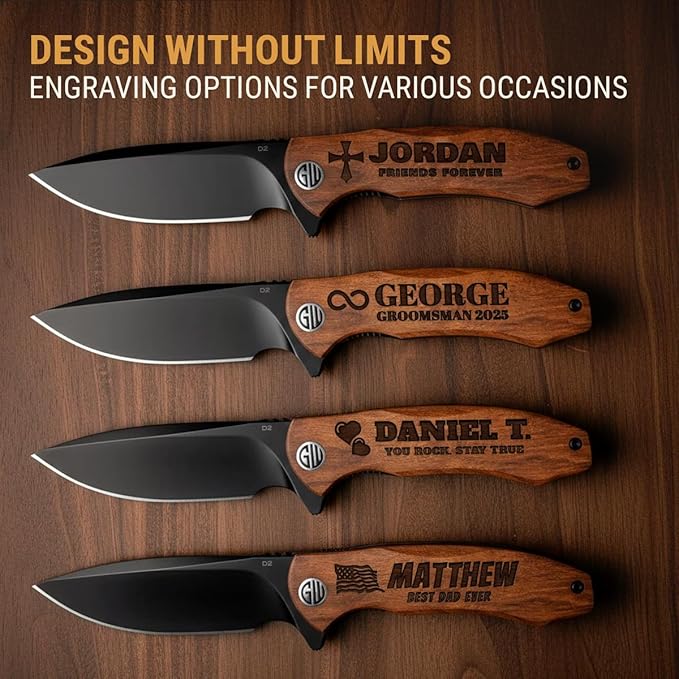 Custom Knife - Personalized Gifts for Men and Women - Engraved Gifts for Men Husband Boyfriend Wife Girlfriend - Customized Pocket Knives for Birthday Anniversary - Best Unique Present 6700 PS