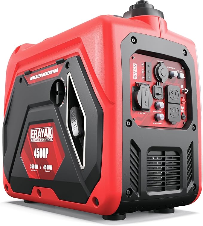 ERAYAK 4500W Portable Inverter Generator for Home Use Super Quiet Small Generator for Camping Outdoor Emergency Power Backup Gas Powered Engine ECO Mode EPA Compliant