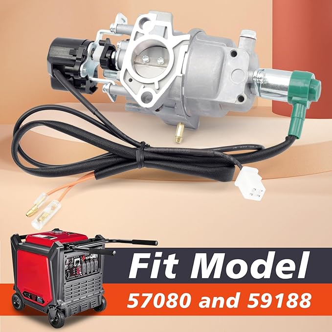Inverter Generator Carburetor Compatible with Harbor Freight Predator 9500 Watt Surper Quiet Generator Model 57080 and 59188 Air Intake Gaskets Included