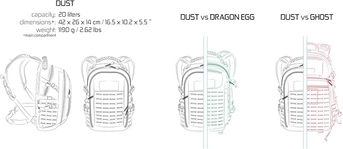 Direct Action Dust Tactical Backpack 20 Liter Capacity