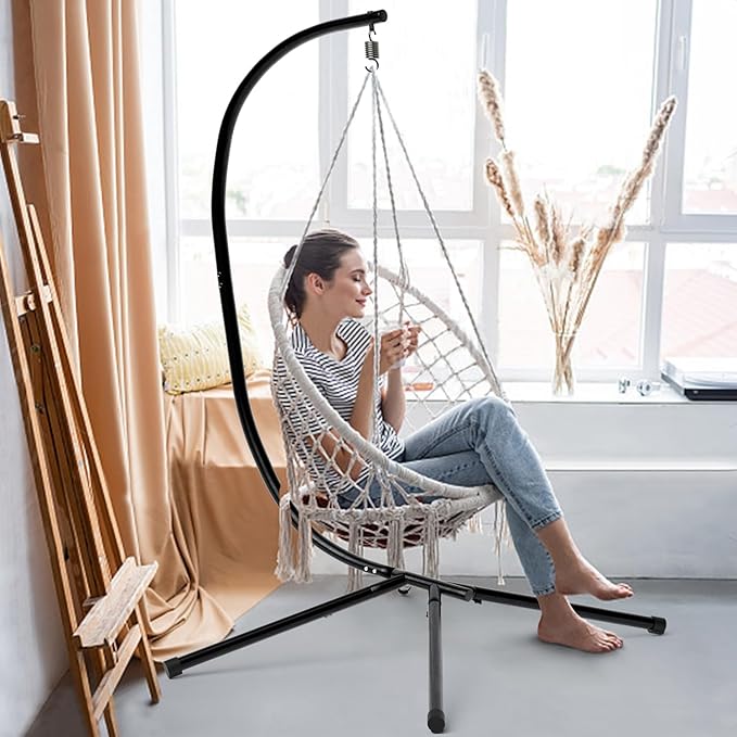 Hammock Stand Only Hanging Chair Stand Only Heavy Duty Swing Chair Stand Outdoor Indoor Egg Chair Stand Frame for Hanging Chair Porch