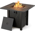 HOTEAGLE 30 Propane Fire Pit with Premium Ceramic Tabletop 50000 BTU Powerful Gas Firepit Table - Includes Lid and Lava Rocks Ideal Outdoor Fire Pit for Dining Party in Patio Garden Yard