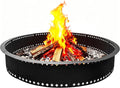 DFLU Smokeless Fire Pit Ring 48 inch Inner 52 inch Outer Large Firepit Ring Insert Metal Steel Round Firepit Ring for Outside Wood Burning DIY Fire Pits Outdoor Fire Place for Camping Patio Backyard