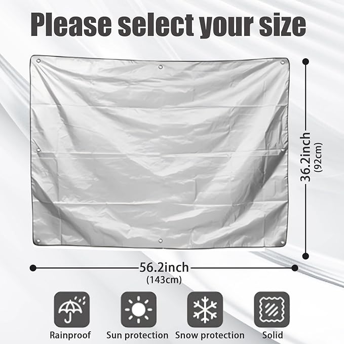 Jumbo Machine Cover - Breathable Rust Preventing Water &amp Dust Proof Tear Resistant Silver (Silver+Black 72.83*57.87)