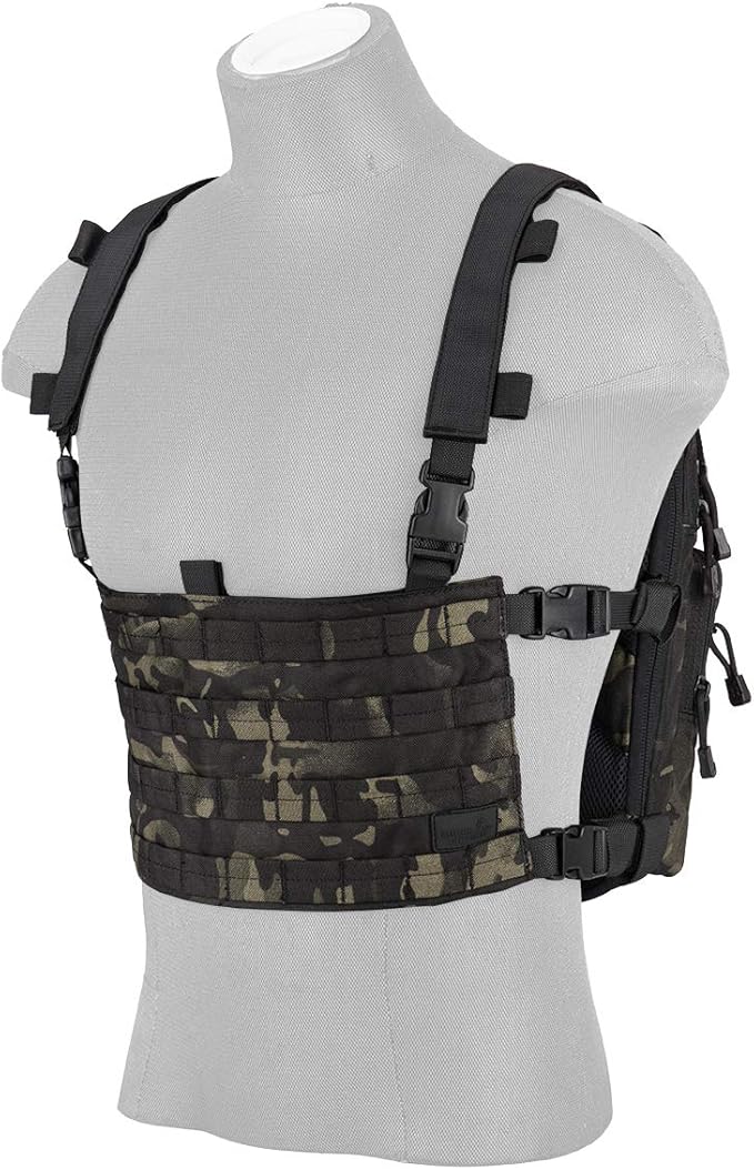 Lancer Tactical 1000D Nylon QD Chest Rig and Backpack Combo (Black TROPIC)