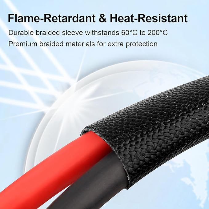 XRDS -RF Solar Panel Cable 10FT 10AWG Solar Extension Cable with Male &amp Female Solar Connectors Flame-Retardant Protective Sleeving Solar Cable Weatherproof PV Wire for Solar Panel Connection