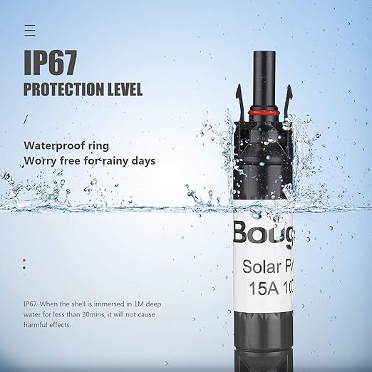 BougeRV 5PCS 15A Solar Fuses Holder Inline 5PCS PV Inline Fuse Holders 15 Amp for Solar Panel and Solar Controller Waterproof Solar Fuse Connector Solar Surge Protection Device
