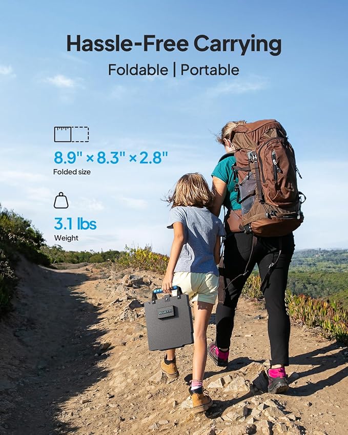 BLUETTI 60W Solar Panel 60 Watt for Solar Generator Handsfree 1 Handsfree 2 AC2A Foldable Solar Charger for Hiking Camping Travel