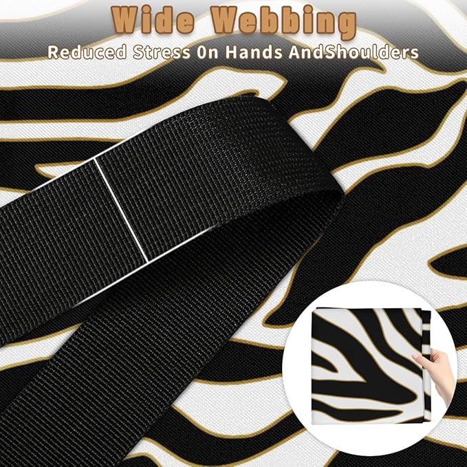 Large Zebra Storage Bags with Lid XL Blanket Clothes Storage Bins Foldable Organizers Storage Containers with Handle for Comforters Bed Sheets Pillows Zebra Print