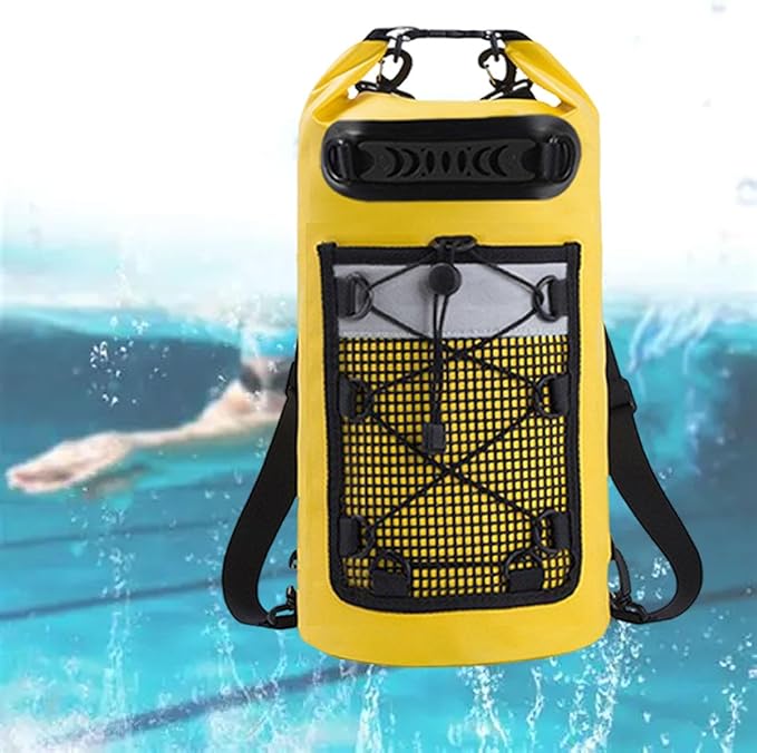 Dry Bag Storage Bag Keeps Gear Dry 10L Lightweight Comfortable with Handle for Camping Men/Women Boating Hiking Rafting Yellow