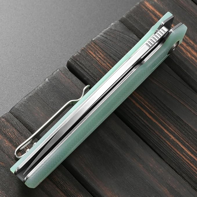 Sitivien ST152 Folding KnifeK110(D2) Steel Blade with G10 Handle EDC Tool Knife for Outdoor CampingHikingFishing(Jade)
