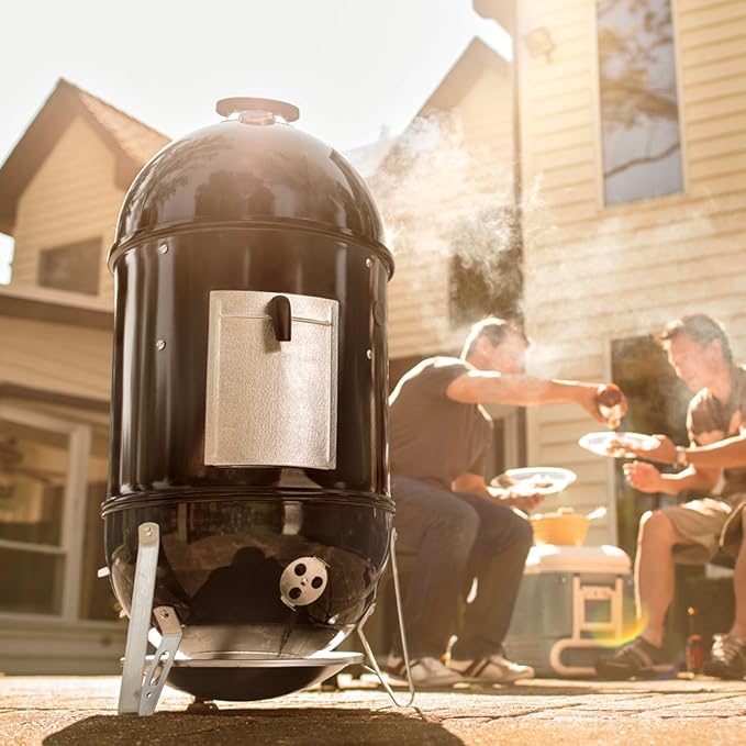 Weber Smokey Mountain Cooker 18-Inch Charcoal Smoker – Outdoor BBQ Smoker with Dual Cooking Grates Porcelain‑Enameled Kettle &amp Temperature Control Dampers