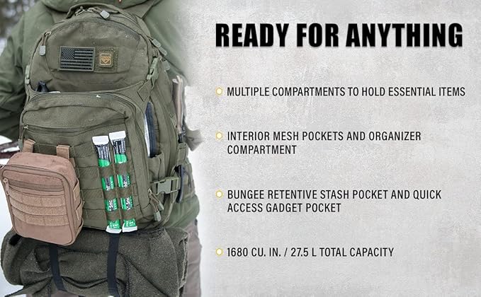 Condor Venture Pack - Tactical Backpack - Military Survival First Responders - Laptop Sleeve