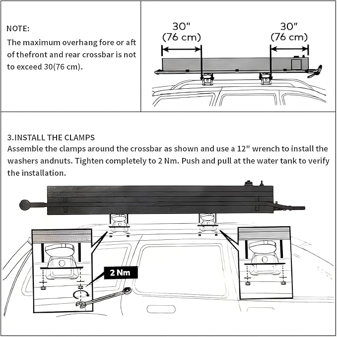 Roof Rack Mount Road Shower 18L/20L/30L Portable Camping Solar Shower Pressurized Water Tank w/Shower Head and 5.58ft Hose Outdoor Activities Water Supply for SUVs Sedans RVs Trucks(20L/5.28Gal)