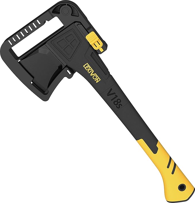 LEXIVON V18s Splitting Axe 18-Inch Lightweight Fiber-Glass Composite Handle &amp Ergonomic TPR Grip | Protective Carrying Sheath Included (LX-V18s)