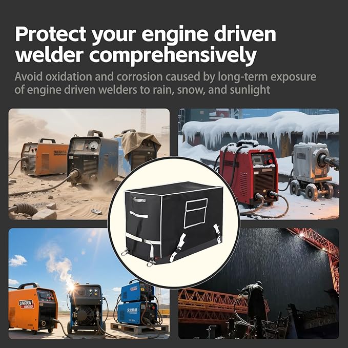 Waterproof Welder Generator Cover - Fits for Lincoln Electric Ranger GXT/250/305 Series - Heavy Duty 600D Oxford All Weather Protection Fits Ranger 250 GXT 250 250 LPG 305 G 305 LPG 305 G EFI