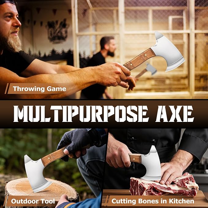Small Hatchet for Axe Throwing Game - 8.3 Tomahawk Axe Professional Balanced Design with Sheath | Adults Indoor/Outdoor Ax Throwing
