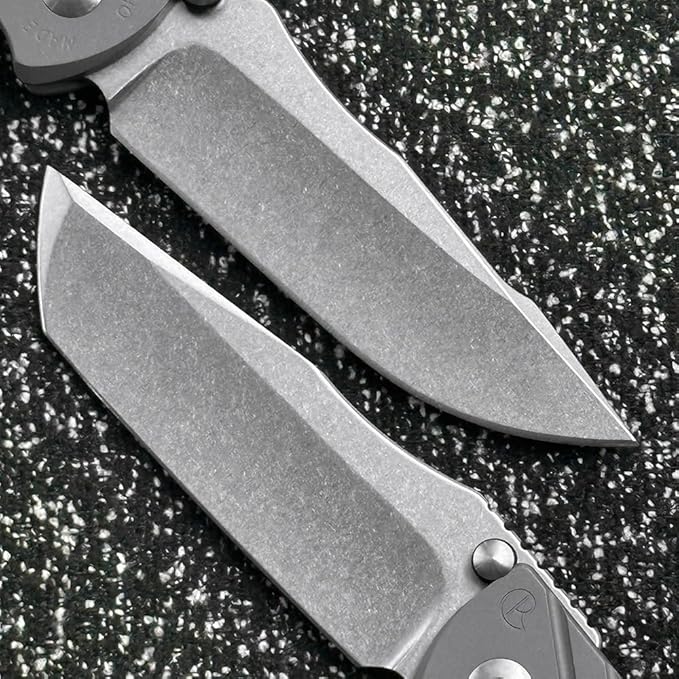 Chris Reeve Umnumzaan Titanium Handle Double Row Ceramic Bearing EDC Tool Folding Knife (Tando Blade)