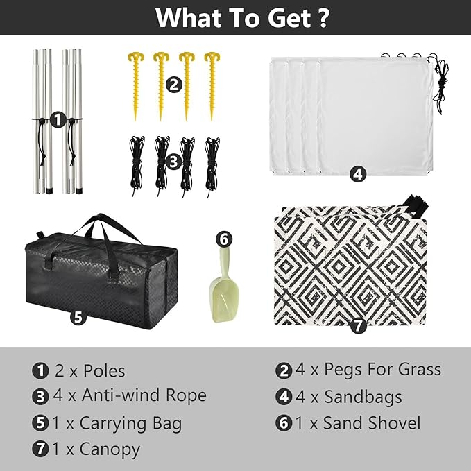 ALAZA Grunge Black Stripe Beach Tent Sun Shelter UPF50+ Protection Beach Shade Canopy w/ 4 Sandbags for Outdoor Camping Fishing Backyard Fun Picnic 10x9 ft