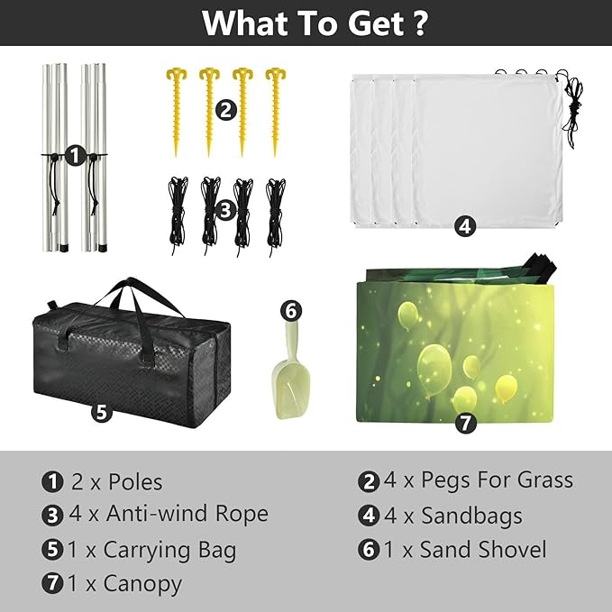 xigua St. Patrick's Day Beach Tent Sun Shelter with Carrying Bag - Silver Coated Oxford Fabric Beach Canopy for Beach Camping Fishing - Includes Windproof Ropes Sandbags &amp Stakes