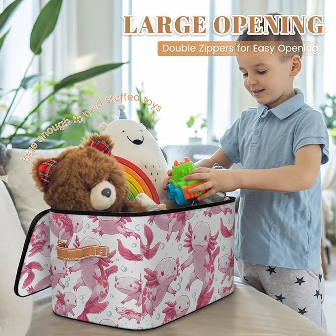 Ocean Storage Bins with Zipper Lids for Bedroom Kitchen Bathroom Storage Basket Foldable Toy Cube Storage Organizer for Kid Teen Women Men