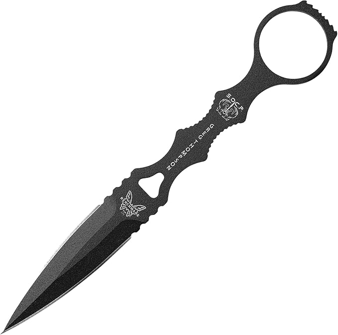 Benchmade - SOCP Knife Double Edge Dagger Blade Plain Edge Black Handle
