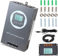 100A MPPT Solar Charge Controller 12V/24V/36V/48V Auto PV 150V Max Input 100A Solar Panel Regulator 5000W Max Input Power AGM/Gel/Flooded/Lithium Battery Compatible
