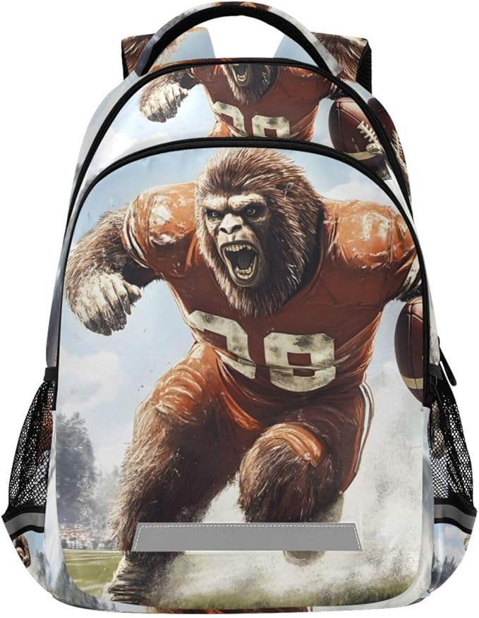 AIXIWAWA American Football Gorilla Travel Backpack for Women Men Laptop Backpack Casual Daypacks with Padded Straps and Back 11.6×4.9×16.7 IN