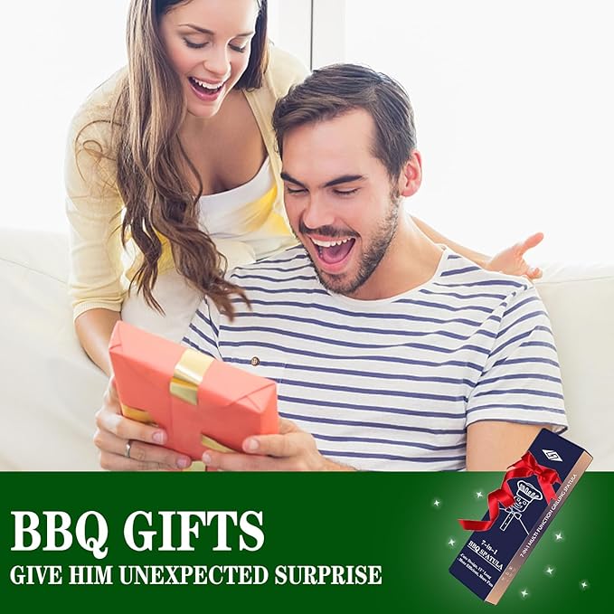 BBQ Gift for Men Dad Husband Fathers Day Birthday Gifts 7 in 1 Grill Spatula Fun BBQ Accessories Funny Grill Spatula for Outdoor Cooking Outdoor Cooking Camping Multifunctional Tool