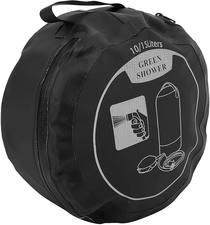 Outdoor 11L Shower Bag Set Camping Portable Bath Bag with Shower Head Tube Large Capacity Water Injection Design Pressure Shower System for Hiking Travel Beach Swimming