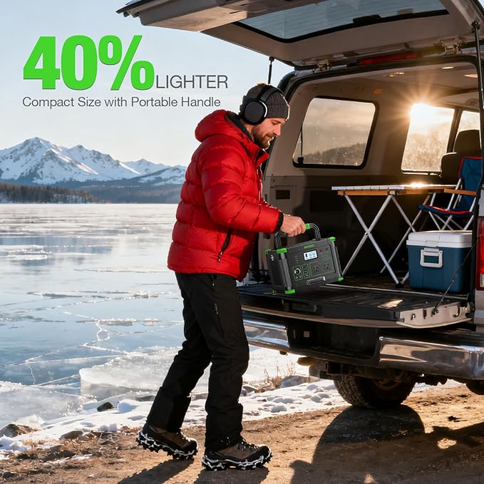 1000W Portable Power Station 999Wh Solar Generator Backup Battery with Pure Sine Wave Solar/AC/Car Chargable for Camping RV Home Emergency &amp Outdoor Adventures