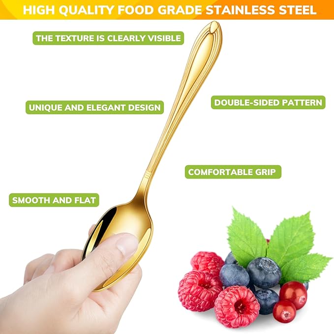 20-Piece Stainless Steel Flatware Set - 18/10 Rustproof Silverware for 4 (5-Piece Setting) | Dishwasher Safe Ergonomic Grip | Wedding &amp Household Cutlery Set in Gift Box