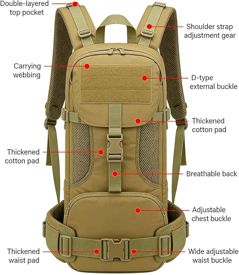 LINGYUE 65L Waterproof Tactical Backpack Large Hiking Camping Bagpack With Rain Cover For Outdoor Trekking Travel(F)