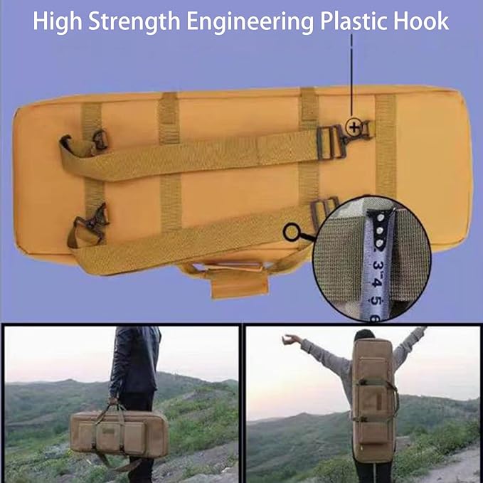 24 28 33 35 39 43 47 Soft Double Rifle Bag Long Rifle Bag for Hunting Shooting Range Firearm Transportation Transportation and Hunting Shooting Range Rifle Backpack(Black28in/70cm)