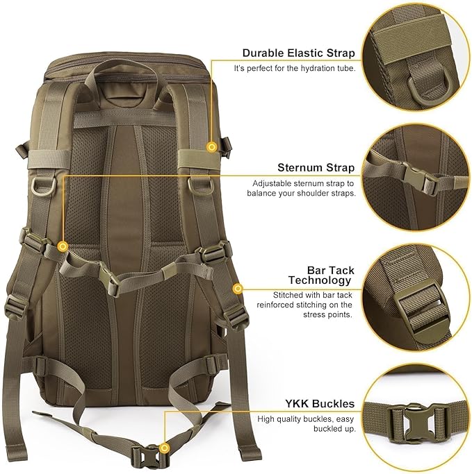 Mardingtop Tactical Backpacks Molle Hiking daypacks for Motorcycle Camping Hiking Military Traveling25L Backpack