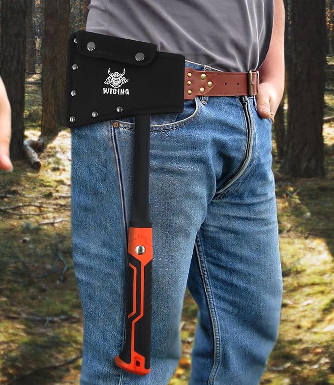 17 Hatchet Camping Axe High Carbon Steel &amp Non-Slip Shock-Absorbing Grip with Nylon Sheath