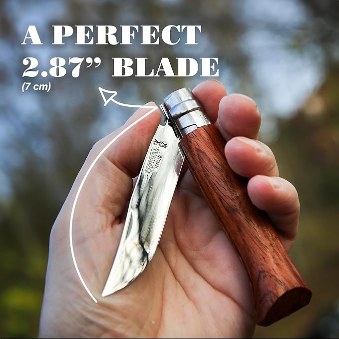 OPINEL No.06-No.09 Premium Woods Stainless Steel Folding Pocket Knife Made in France (No.06/Padouk)