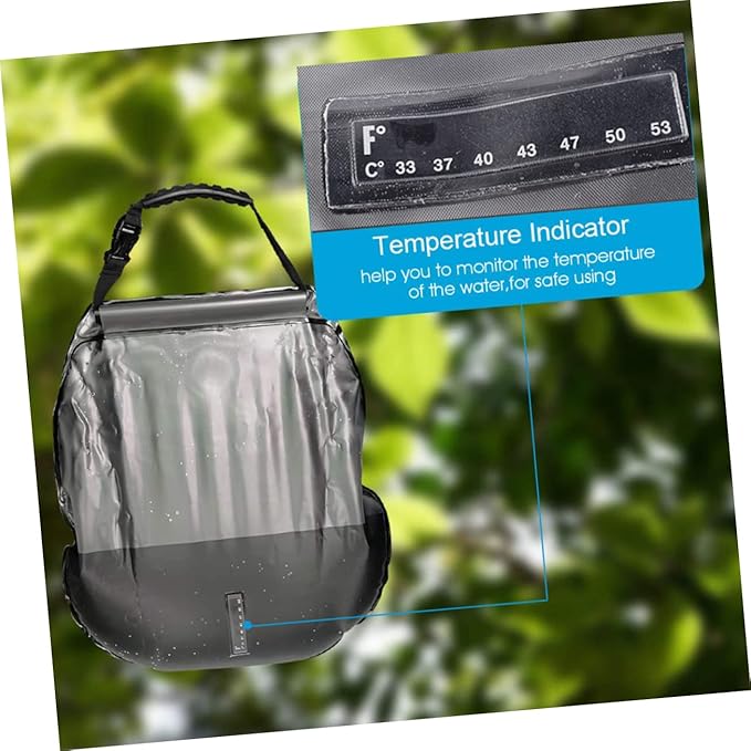 Toddmomy Solar Shower Bag Portable Camping Shower Nozzle for Outdoor Hiking Beach and to Use Design Temperature Display for Picnics and Fishing