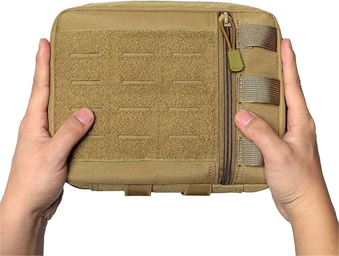 Tactical Molle Admin Pouch Multi-Purpose Laser-Cut Utility Pouch Modular Organizer Tool Pouch Bag(CP)