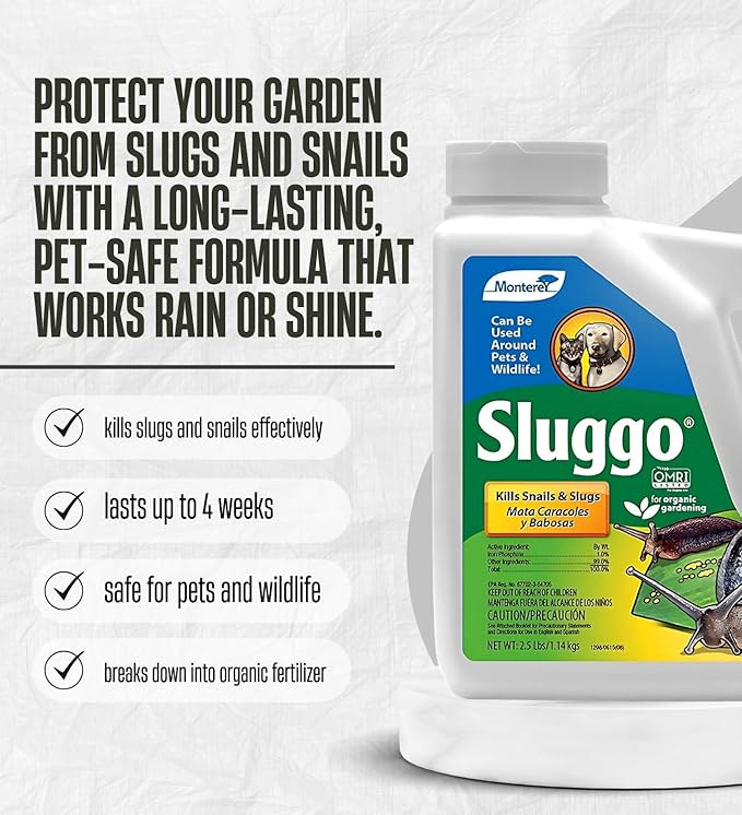 3X Monterey Sluggo Slug and Snail Killer 2.5 lb Bundle with Microfiber Cloth – Long-Lasting Garden Pest Control Safe Around Pets and Wildlife – Gift Set (4 Items)