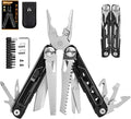 28-in-1 Multitool Pliers with ScissorsSaw ScrewdriversRope CuttersCan OpenerFileCarrying PouchStainless Steel Pocket Multi-Tool Ideal for Camping Survival Toolkit and Gift for him