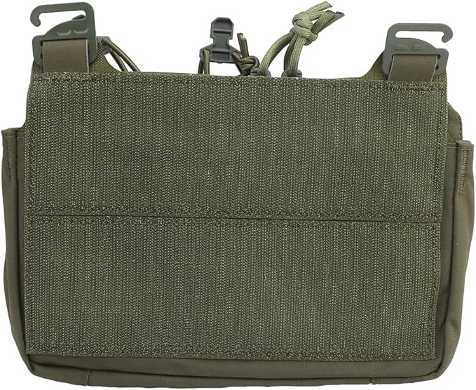 Removable Tactical G-Hook Front Flap Double Stack Abdominal Fanny Pack with 5.56mm Triple Magazine Insert and Kangaroo Pouch