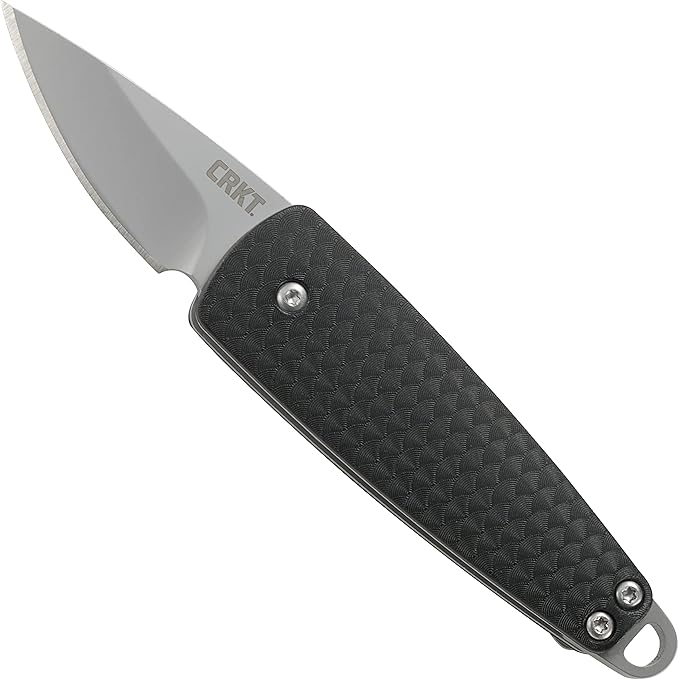 CRKT Dually Folding Carry Knife: Plain Edge Folder with Slip Joint - Everyday Carry Folded Knife Black Glass Reinforced Nylon Handle with Lanyard Hole Bottle Opener 7086