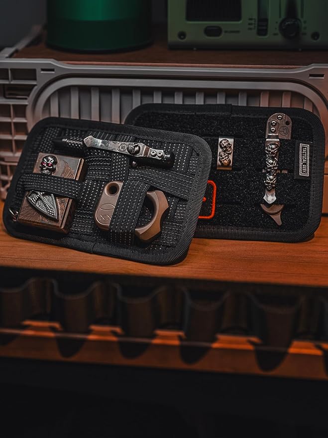 TACTICAL_GEEK TCM2 Mini EDC Organizer Board Anti-Slip Elastic Woven BoardBag Insert Panel for Small Gear Backpack Accessories for Everyday Necessary Gadget (Black)